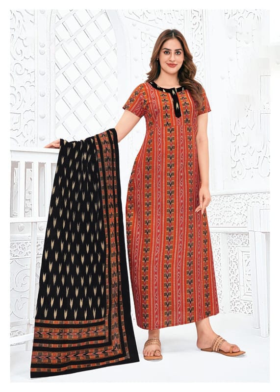 Pranjul Nighty For Women With Dupatta 2.5 Mts 703