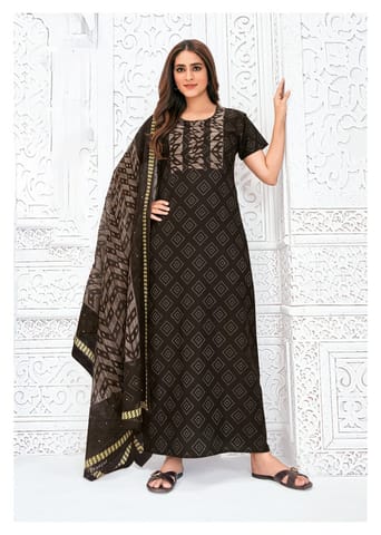 Pranjul Nighty For Women With Dupatta 2.5 Mts 706