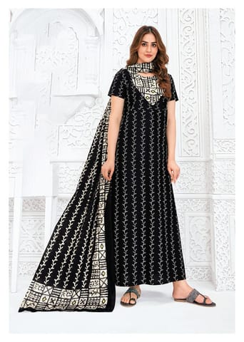 Pranjul Nighty For Women With Dupatta 2.5 Mts 711