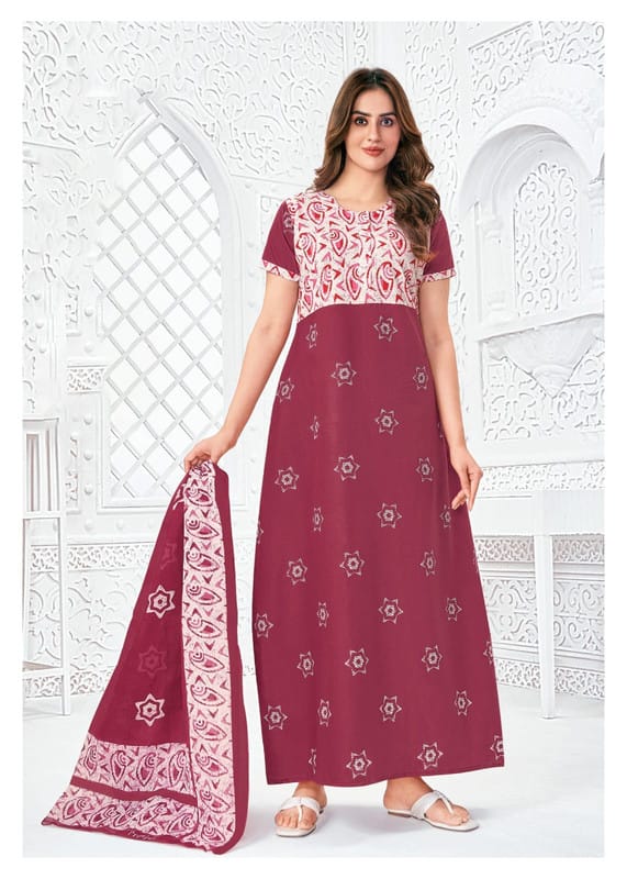 Pranjul Nighty For Women With Dupatta 2.5 Mts 713