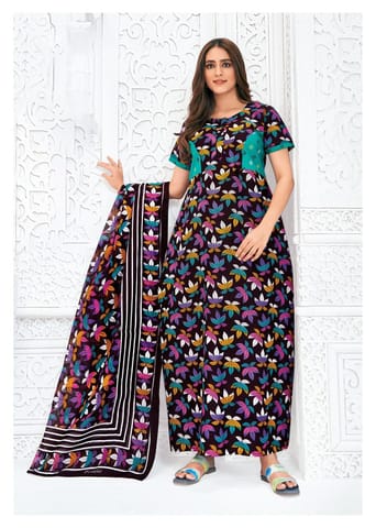 Pranjul Nighty For Women With Dupatta 2.5 Mts 714