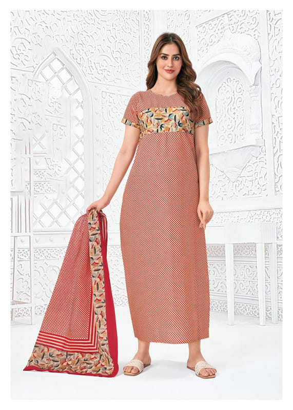 Pranjul Nighty For Women With Dupatta 2.5 Mts 718