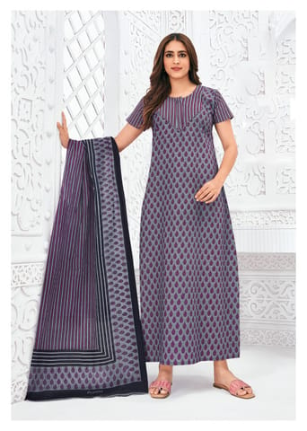 Pranjul Nighty For Women With Dupatta 2.5 Mts 719