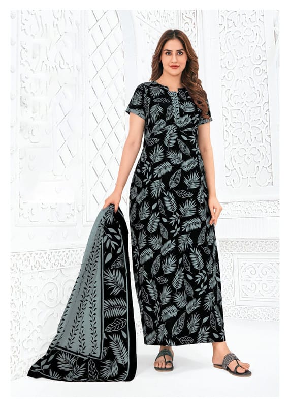 Pranjul Nighty For Women With Dupatta 2.5 Mts 731