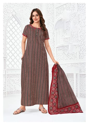 Pranjul Nighty For Women With Dupatta 2.5 Mts 737