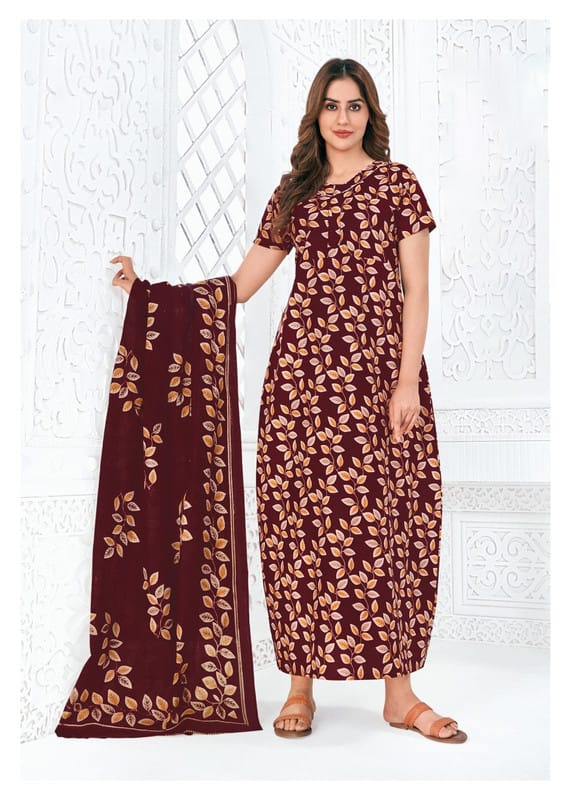 Pranjul Nighty For Women With Dupatta 2.5 Mts 744