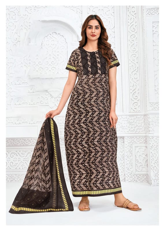 Pranjul Nighty For Women With Dupatta 2.5 Mts 747