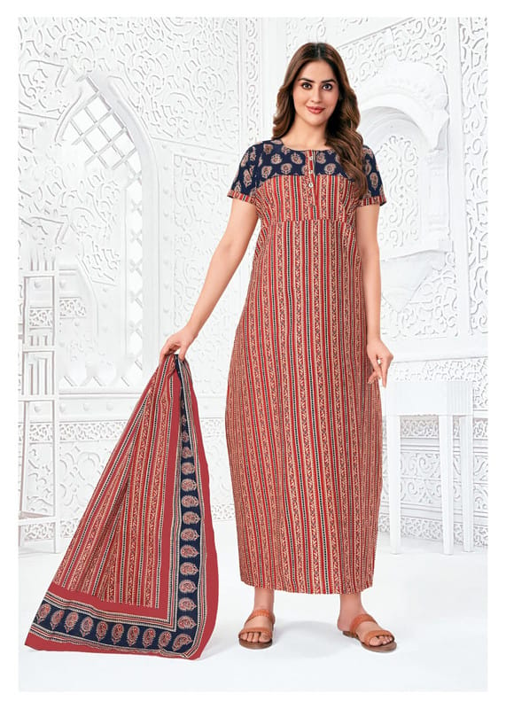 Pranjul Nighty For Women With Dupatta 2.5 Mts 749