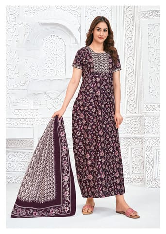 Pranjul Nighty For Women With Dupatta 2.5 Mts 754