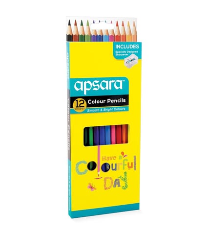 Apsara Colour Pencils Full Size - 12 Colors