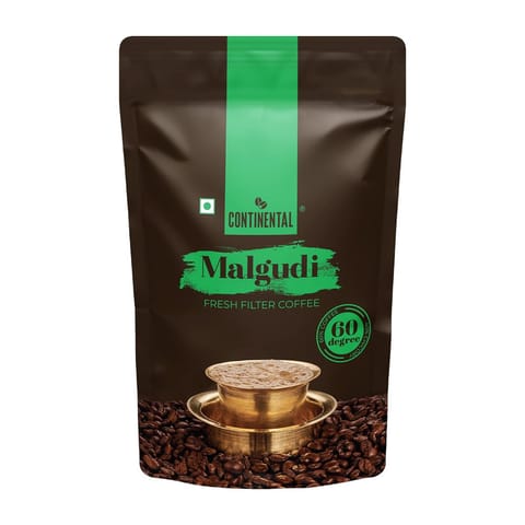 Continental Malgudi - Pouch | 60% Coffee 40% Chicory | Roast & Ground Coffee Powder | Filter Coffee Powder