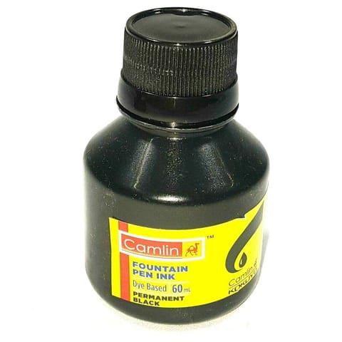 Camlin Fountain Pen Ink 60Ml Permanent Black