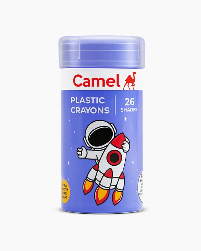 Camel Assorted Tin Plastic Crayons Hexagonal 26-Shades