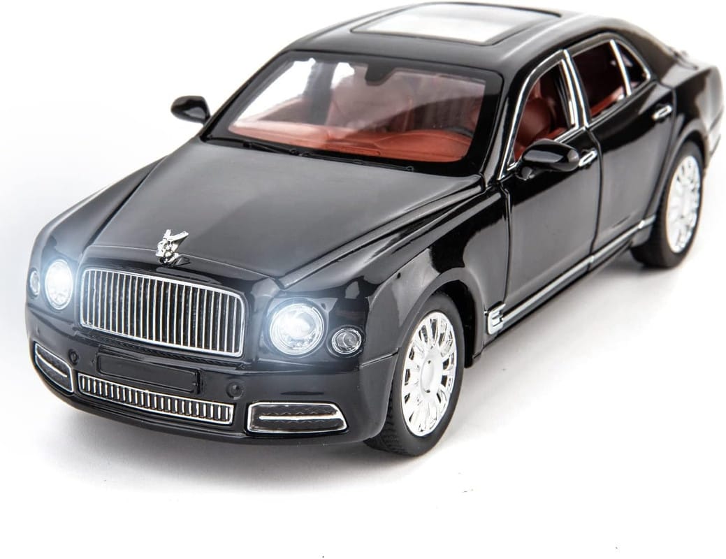 Bentley Mulsanne Metal Die Cast Pull Back Car Toy With Light Sound And All Doors Openable (Colors as Per Stock)