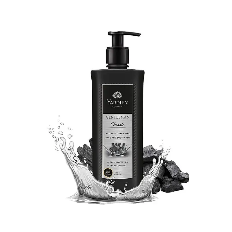 Yardley London Gentelmen Activated Charcoal Face & Body Wash - 250Ml