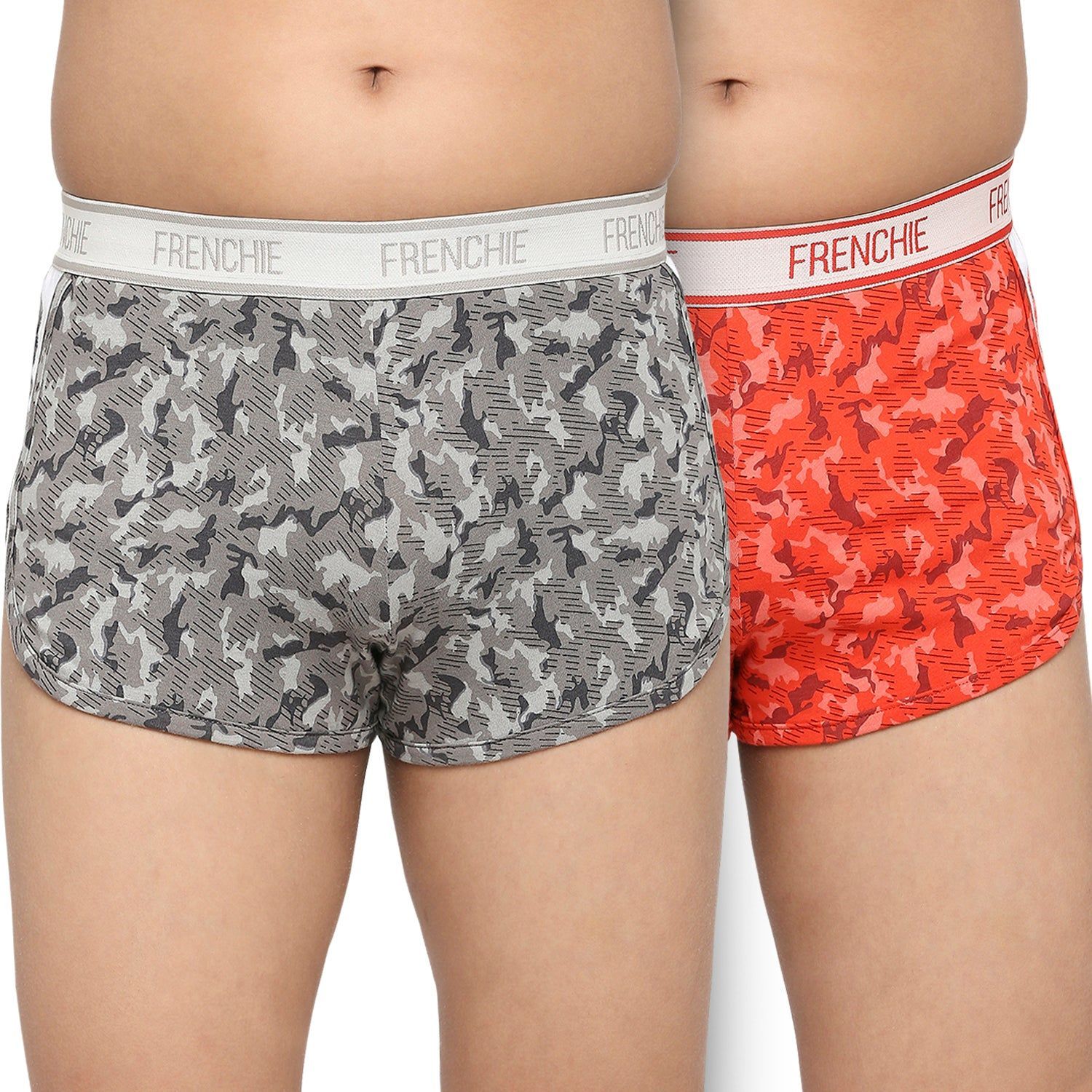 Frenchie U19 Teenagers Cotton Trunk Red And Gray - Pack Of 2