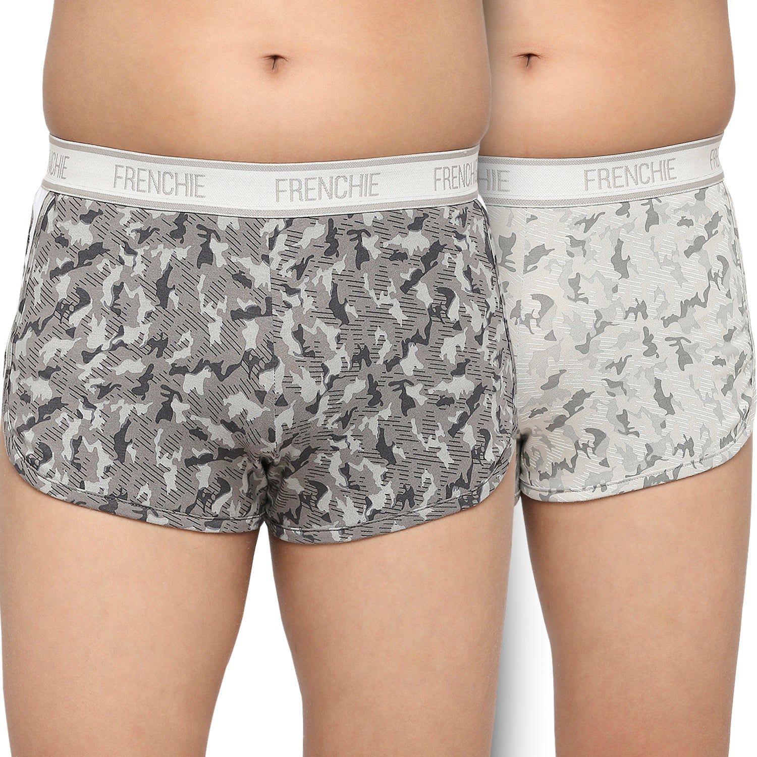 Frenchie U19 Teenagers Cotton Trunk Gray And Light Gray - Pack Of 2