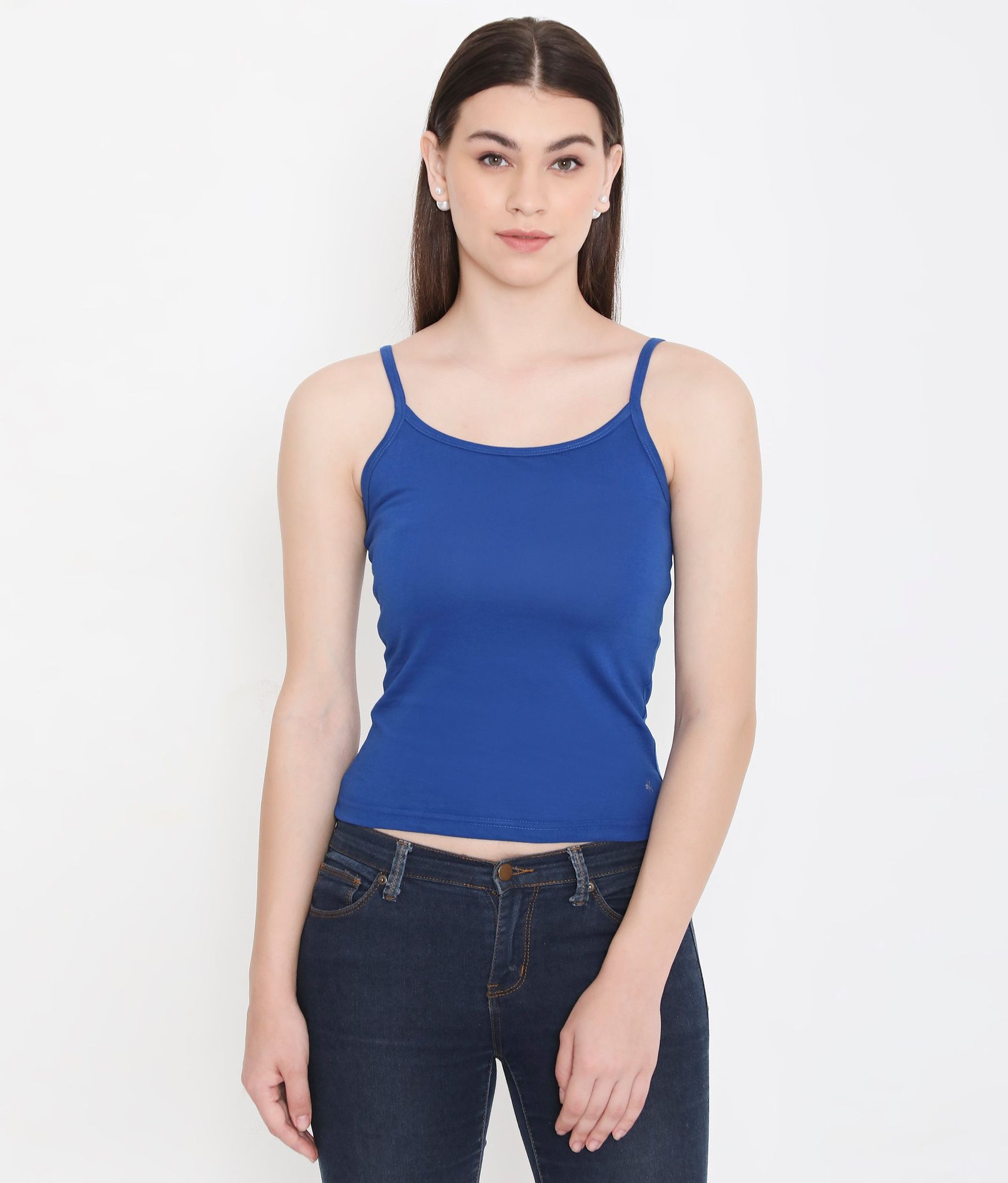 Feelings Women Pure Cotton Innerwear Camisole -  Royal Blue