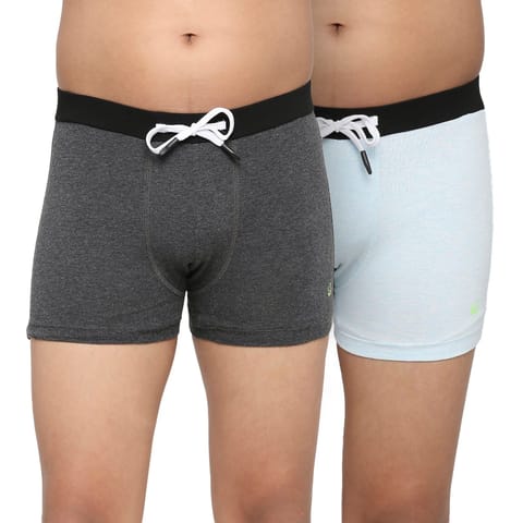 Frenchie U19 Teenagers Cotton Trunk Dark Gray And Aqua - Pack Of 2