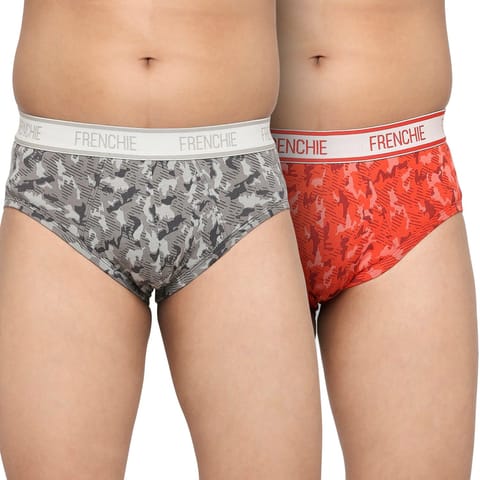 Frenchie U19 Teenagers Cotton Brief Red And Gray - Pack Of 2