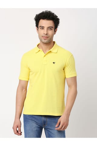 Frenchie Mens Yellow Polo T-Shirt