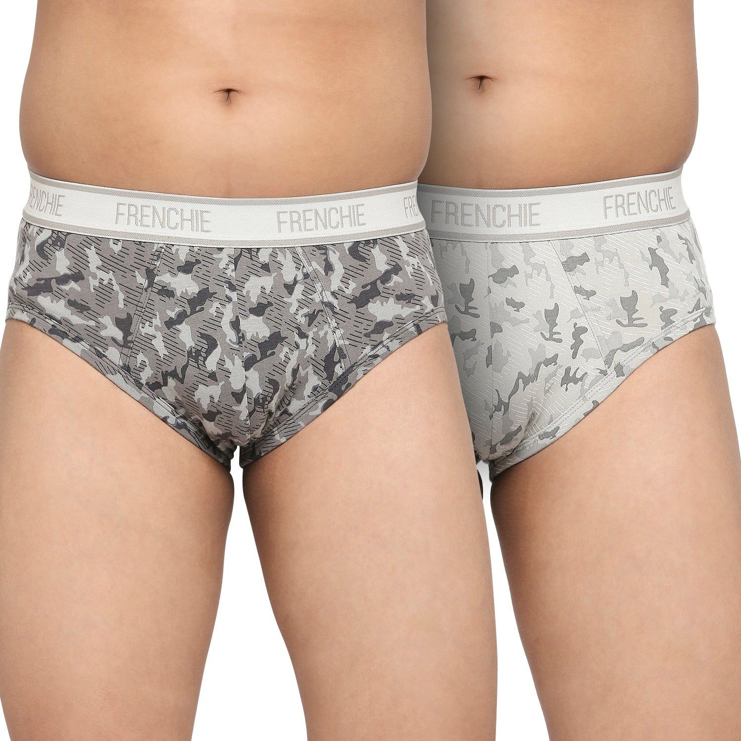 Frenchie U19 Teenagers Cotton Brief Gray And Light Gray - Pack Of 2