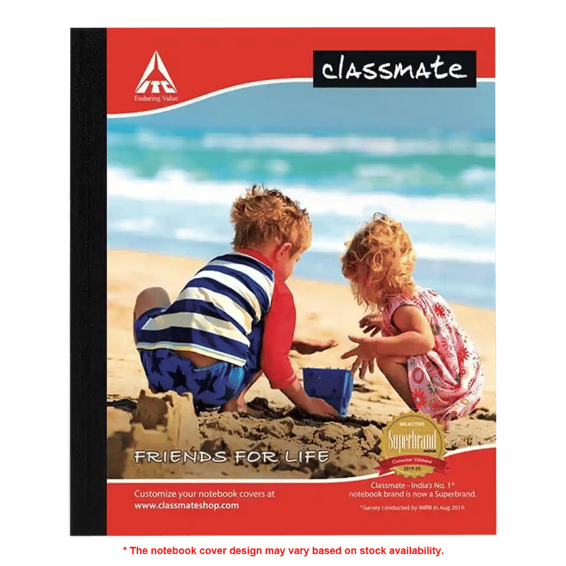 Classmate Notebook  Three lines with Gap, Soft Cover, 172 Pages, 19cm x 15.5cm