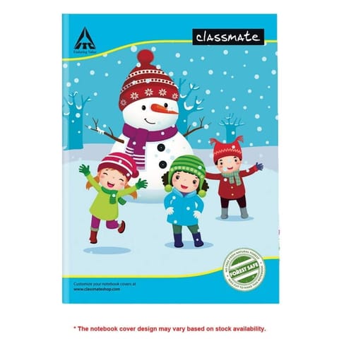 Classmate Notebook  3 in 1(Single Line/Four Lines With Gap/Square - 1"), Soft Cover, 172 Pages, 24cm x 18cm