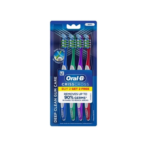 Oral B Crisscross Germ Care Soft Tooth Brush 2+2