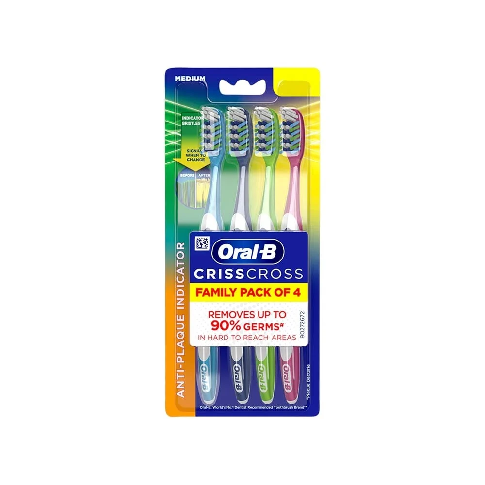 Oral B Crisscross Anti Plaque Medium Pack of 4