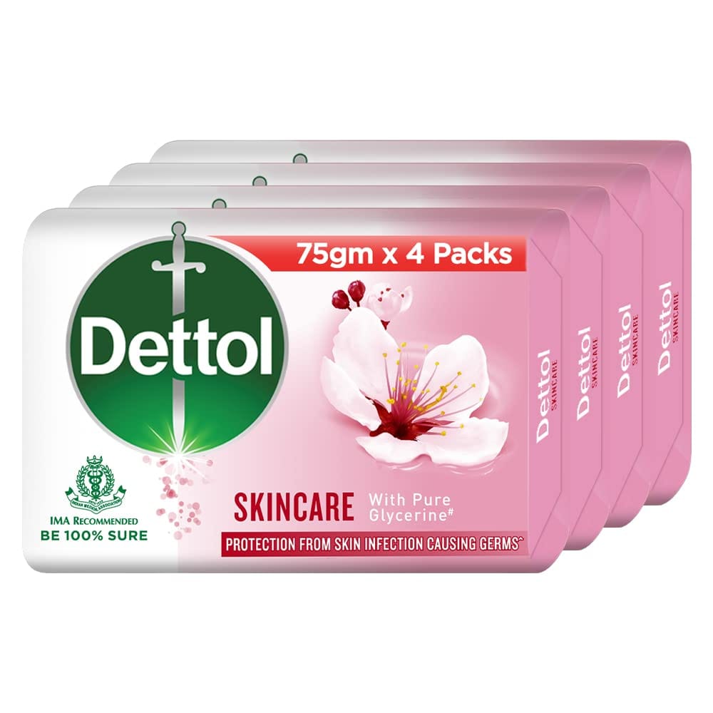 Dettol Skincare Soap, 75g (Pack of 4)