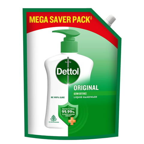 Dettol Liquid Handwash Refill - Original Hand Wash- 1350ml | Germ Defence Formula | 10x Better Germ Protection