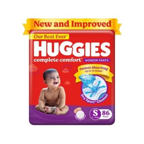 Huggies Wonder Diaper (Pants, S, 4-8 kg) 86 Pieces