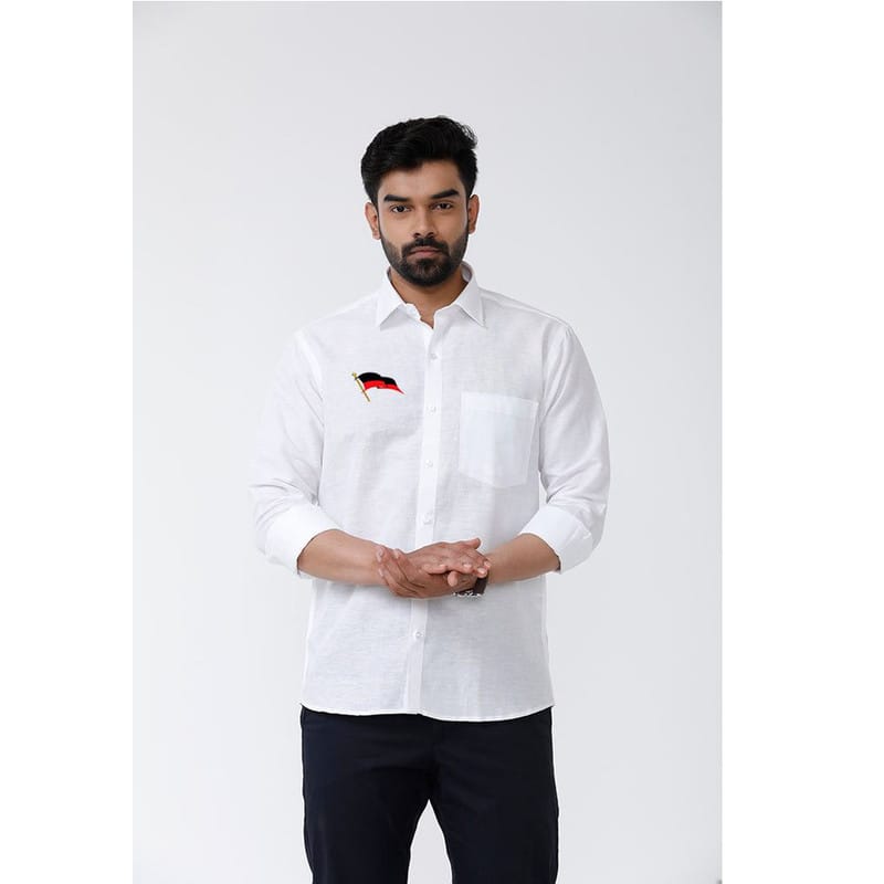 DMK Logo Cotton White Shirt Full Hand