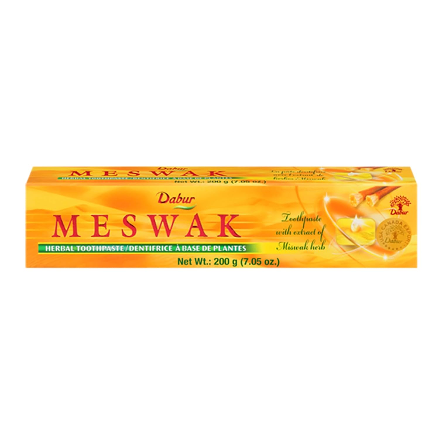 Dabur Meswak Complete Oral Care Toothpaste - 200g Complete Oral & Gum Care Toothpaste Contains Pure & Rare Miswak extract No added Fluoride, Paraben, Triclosan & Formalin