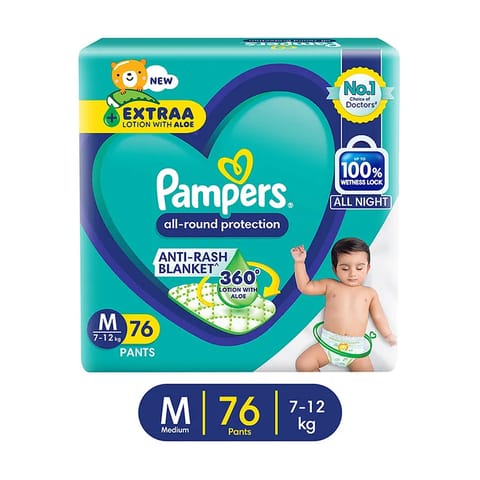 Pampers Pant Style Diapers Medium - 76 Pieces