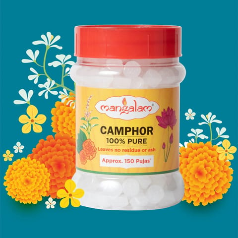 Mangalam Camphor Tablets Round Pods 0.8g Jar