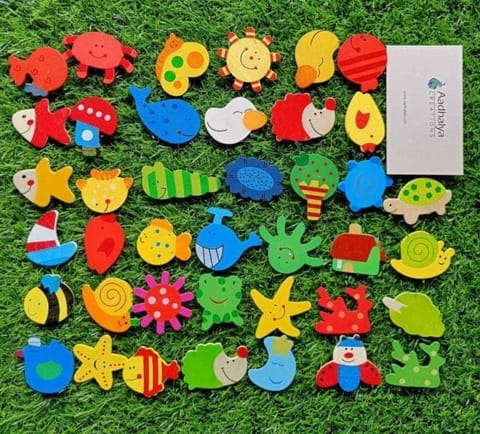 Wooden Animal Magnets 40 Pcs