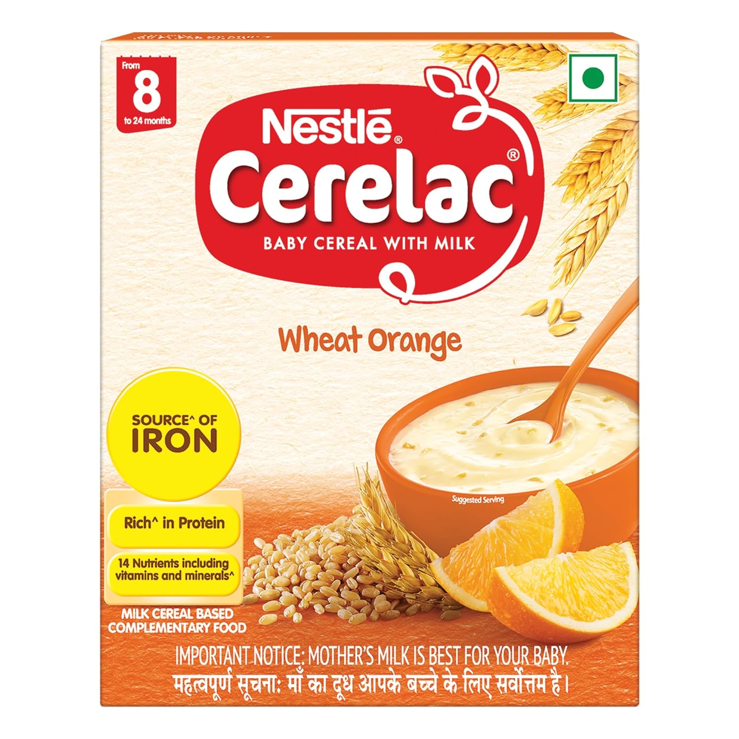 Nestle CERELAC Baby Cereal with Milk, Wheat Orange