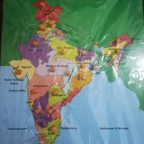 Wooden India Map Puzzle Board