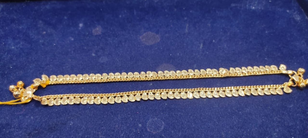 Gold Plated & Brass Stylish Anklets Kolusu