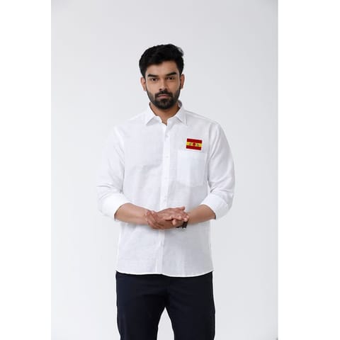 TVK Logo Cotton White Shirt Full Hand