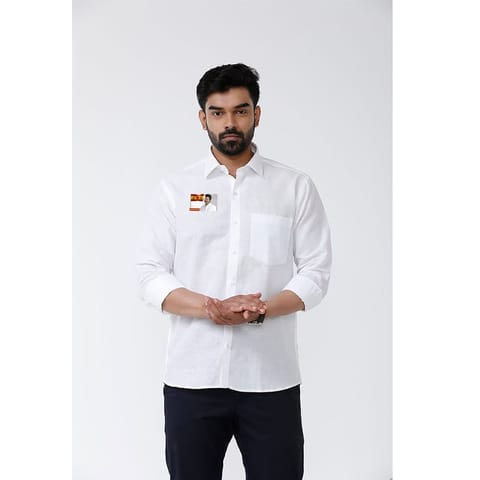 TVK Logo Cotton White Shirt Full Hand