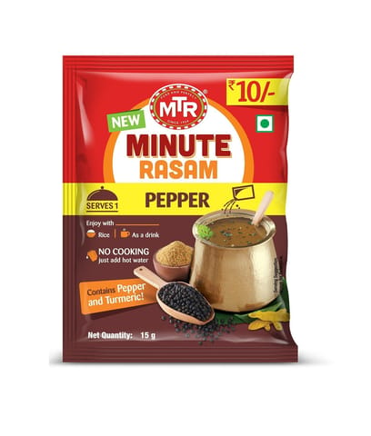 MTR MINUTE PEPPER RASAM  4 X 15GM  (PACK OF 4)