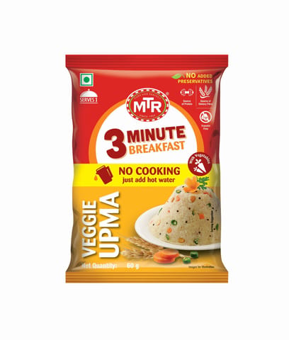 MTR 3 Minute Vegetable Upma Pouch 60 Gm